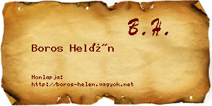 Boros Helén névjegykártya